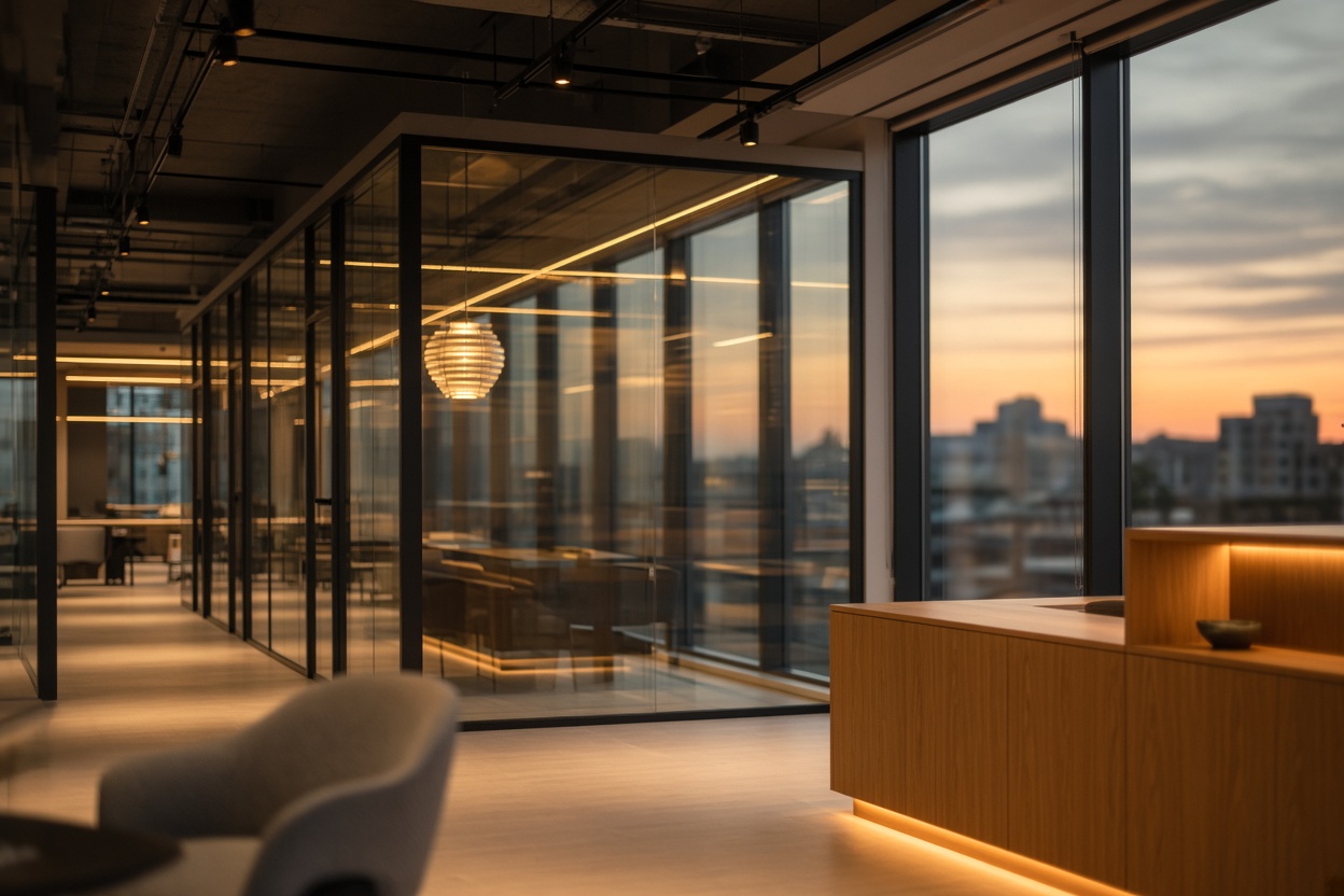 Commercial interior fit-out, mid-build