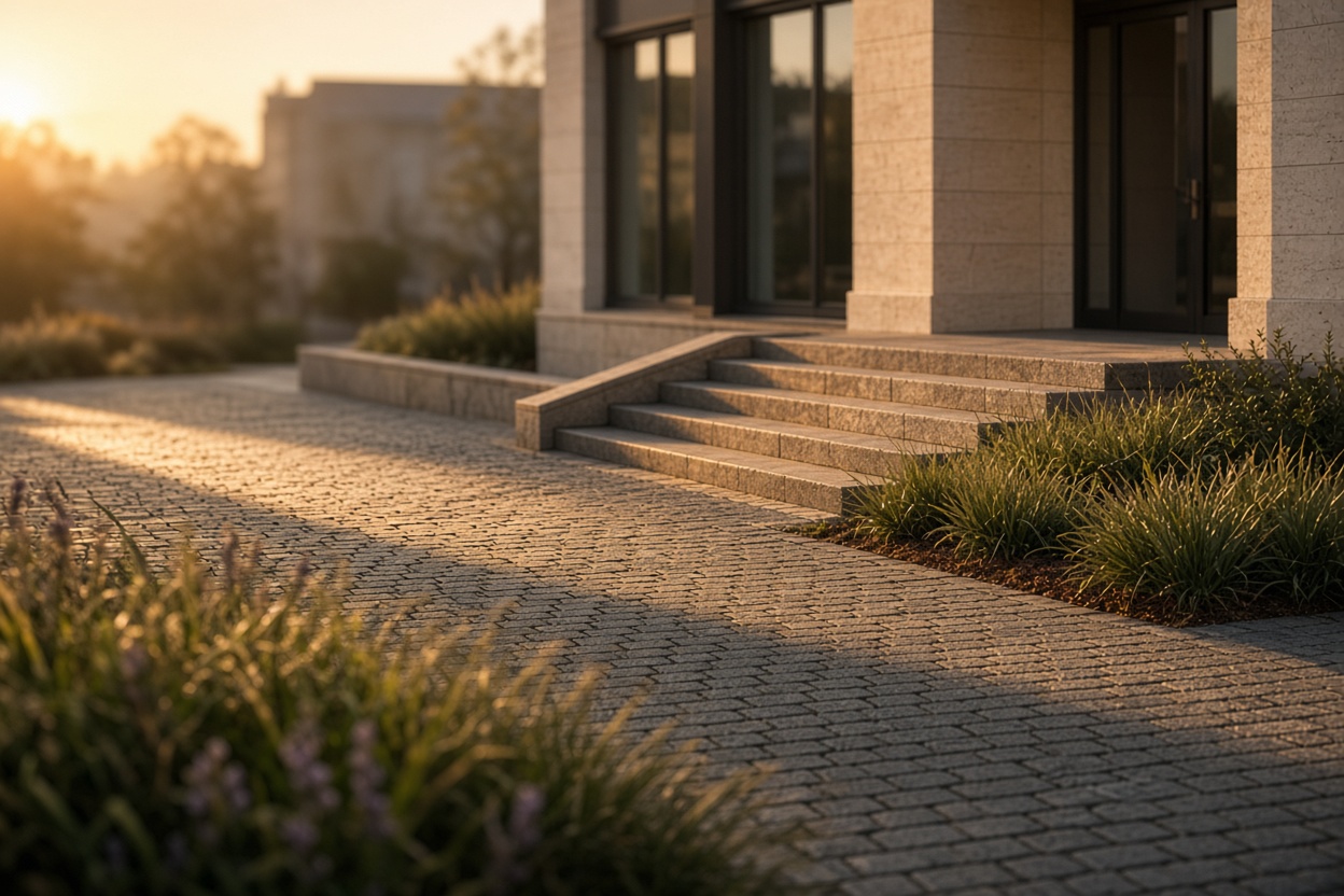 Hard landscaping and external works to a commercial building